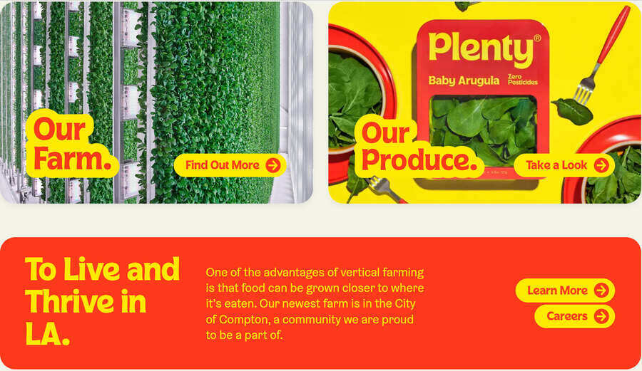 Plenty's website homepage