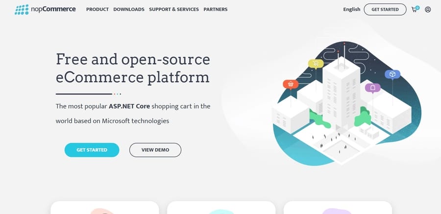 nopCommerce website screenshot