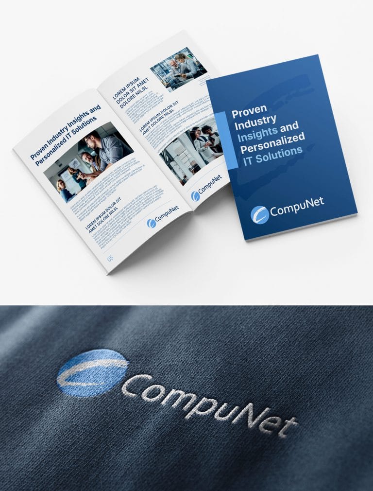 Brand book design images for CompuNet