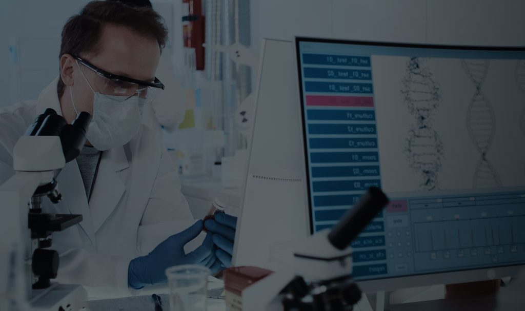 A scientist doing his work in a lab