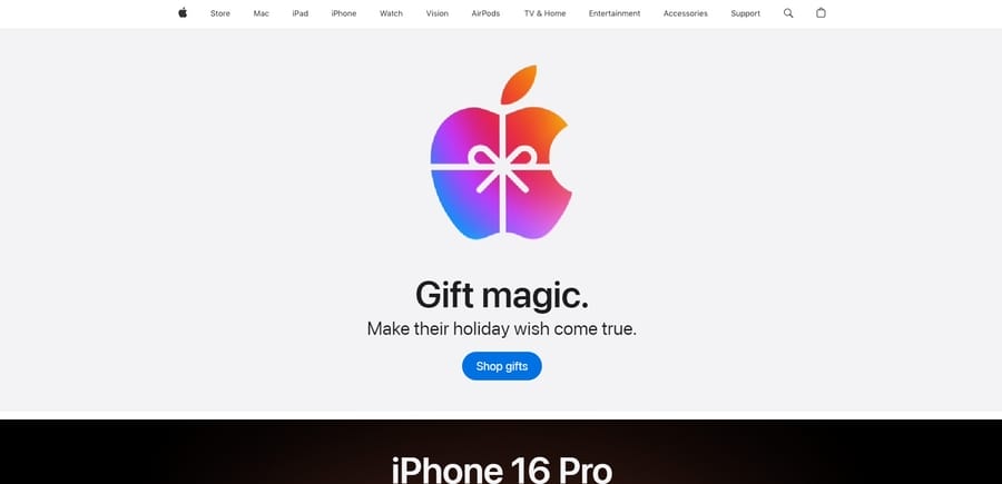 Apple website screenshot