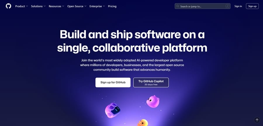 GitHub website screenshot