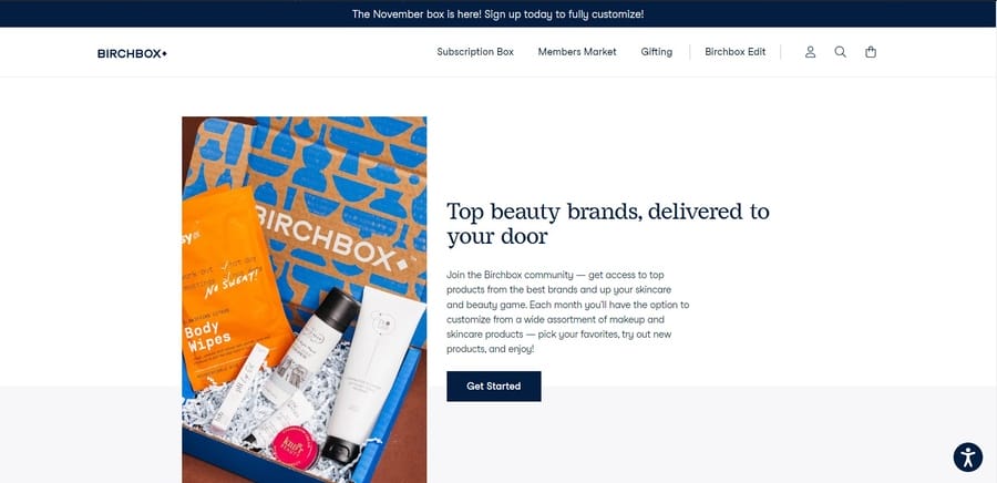 Birchbox website screenshot