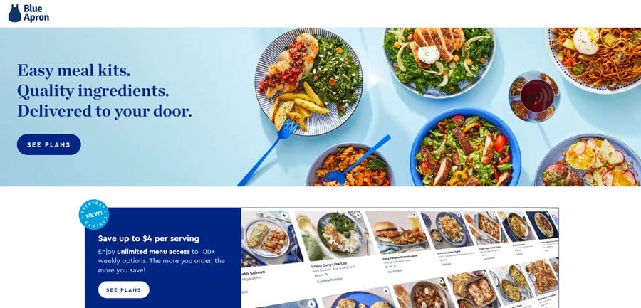 Blue Apron website screenshot