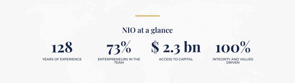 Venture capital website design example: Nio Ventures social proof