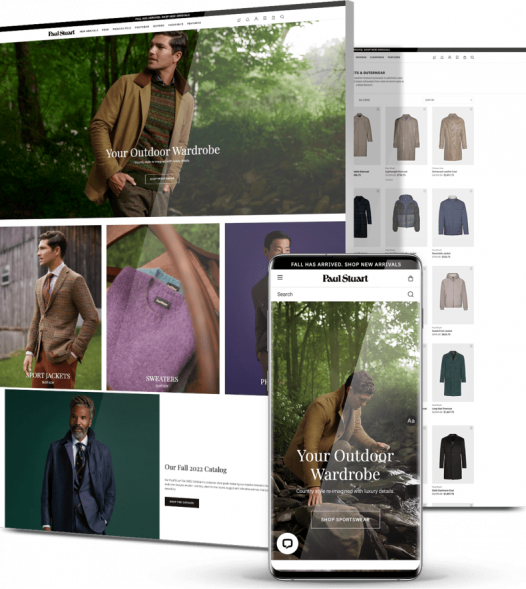 Adobe commerce development for Paul Stuart luxury menswear example